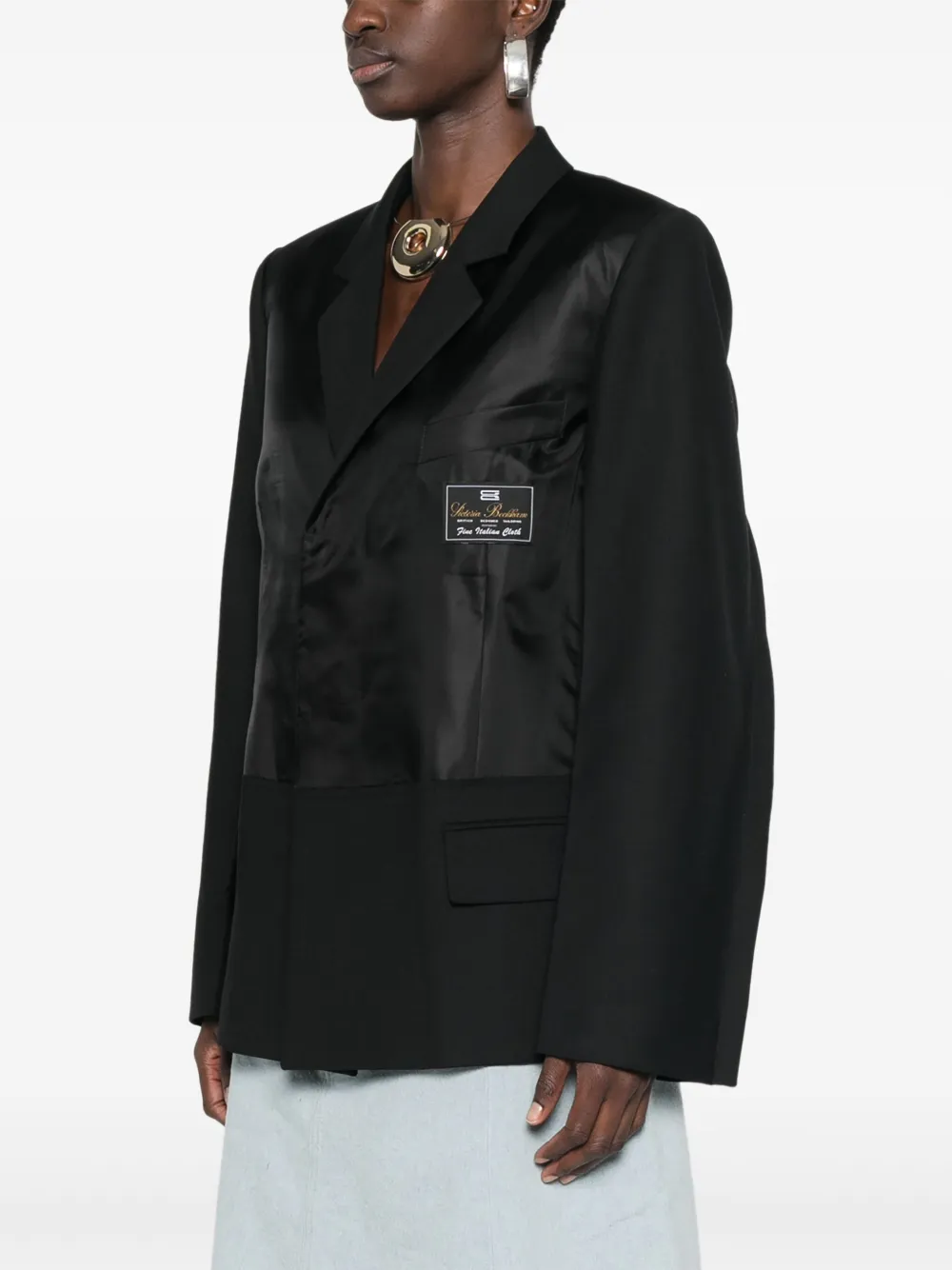 Victoria Beckham Blazer met logo-label Zwart