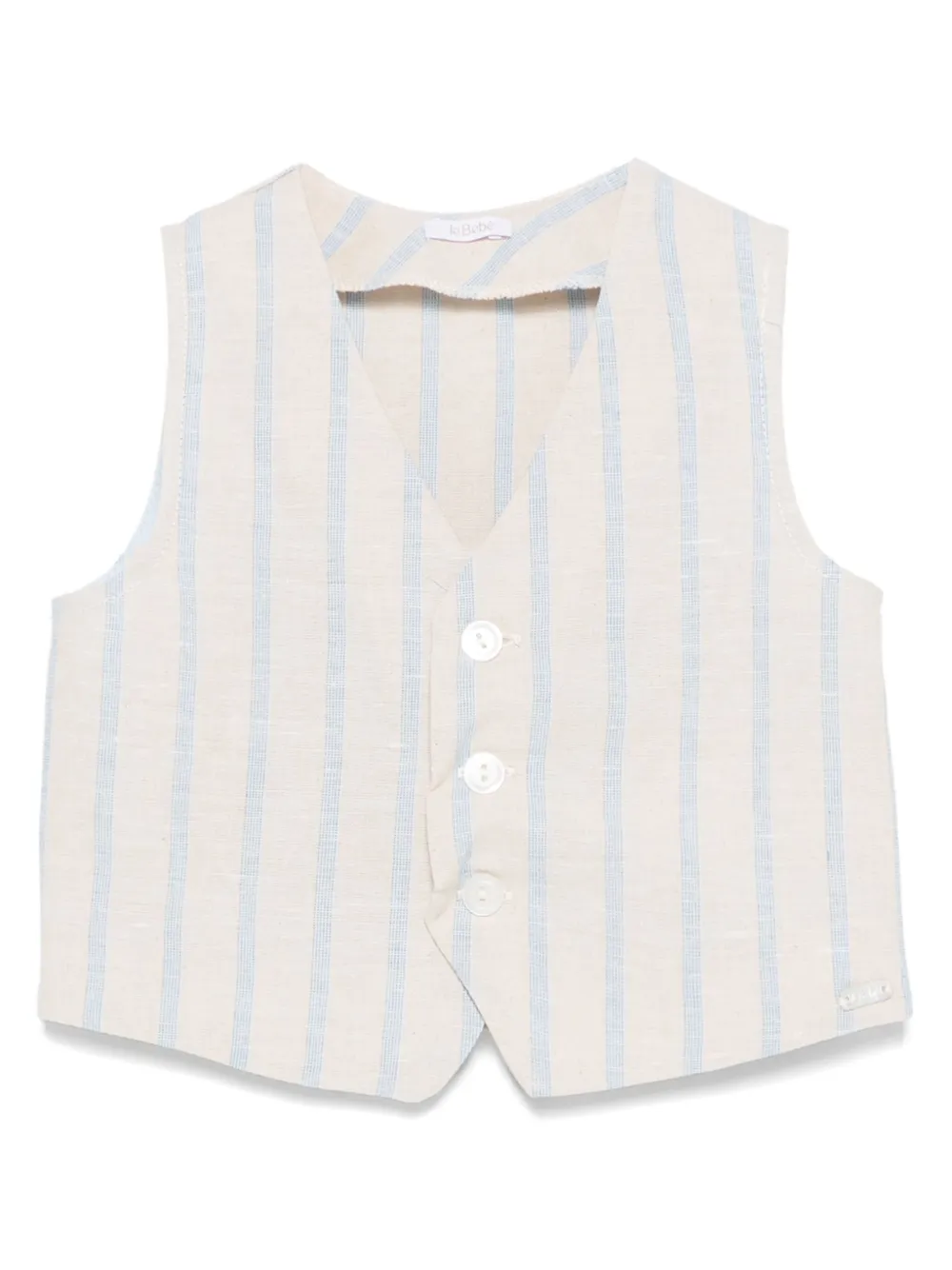 Le Bebé Enfant Gestreept gilet Beige