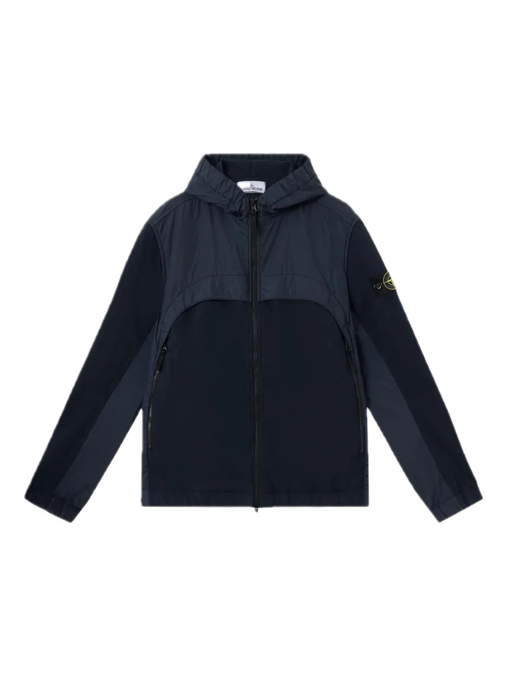 Stone Island hooded panelled jacket Blauw