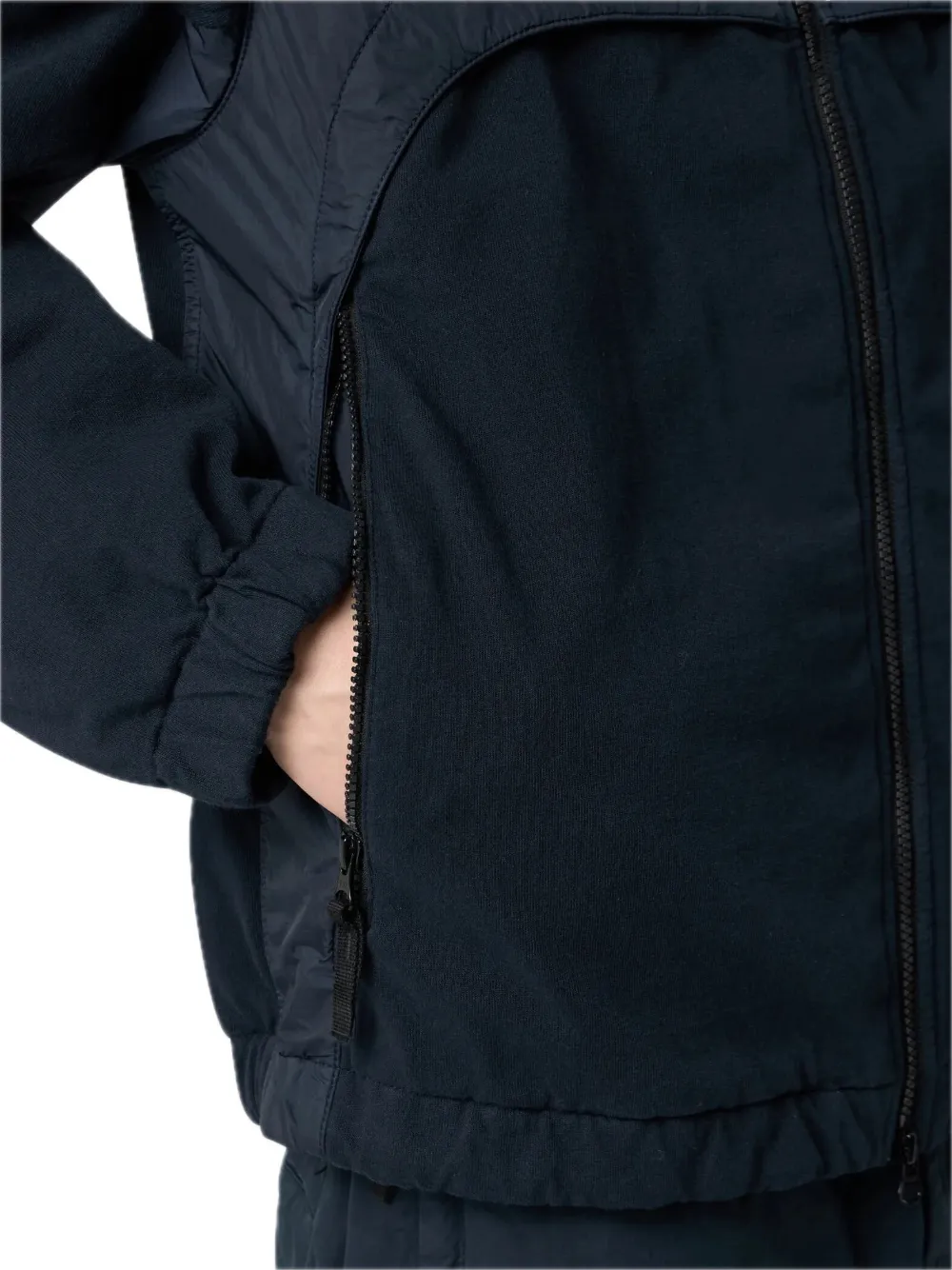 Stone Island Jack met capuchon en vlakken Blauw