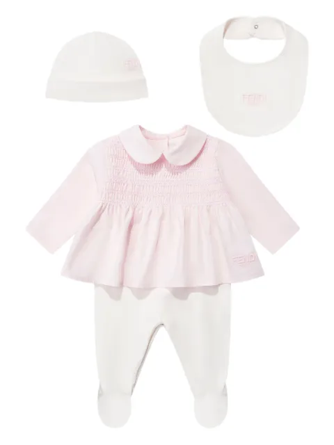 Fendi Kids logo-embroidered babygrow set (set of three)