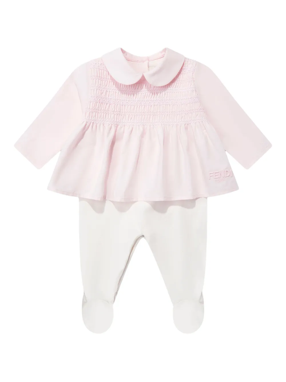 Fendi Logo-embroidered Babygrow Set (set Of Three) In Pink