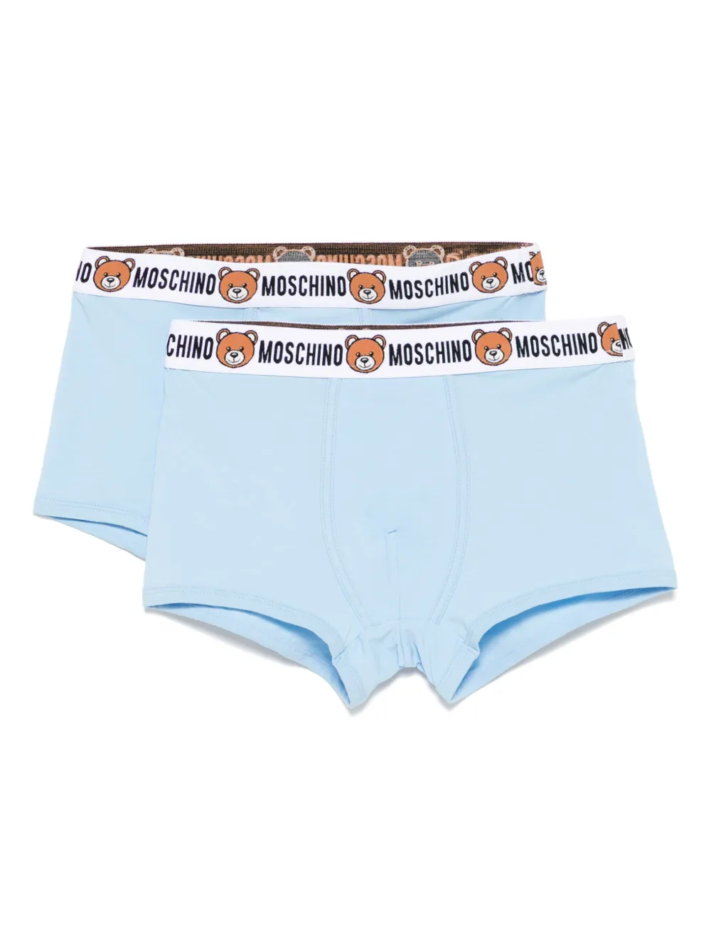 Moschino Twee paar boxershorts met logoprint Blauw