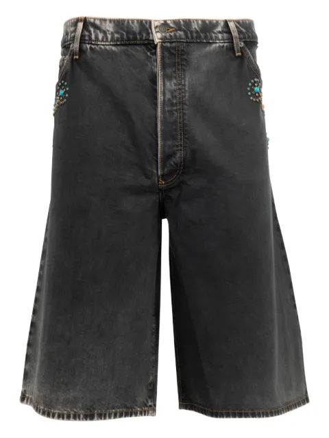 cout de la liberte Zander Embellished twill baggy shorts