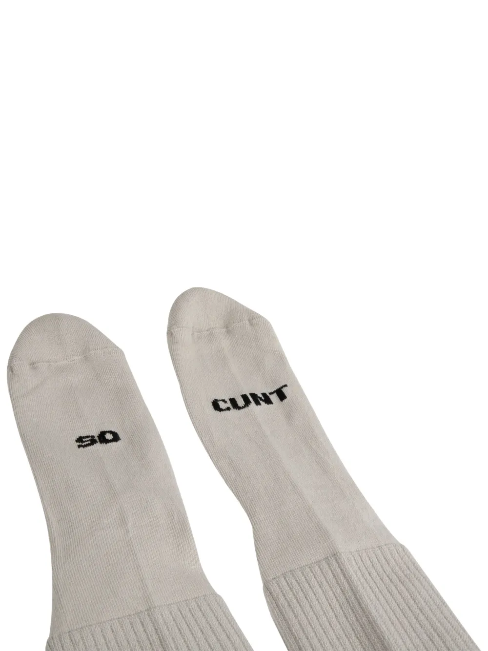 Rick Owens Ribgebreide sokken Wit