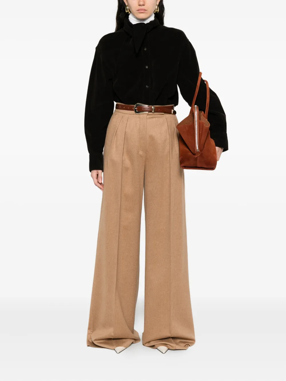 Ferragamo Ribfluwelen shirt - Bruin