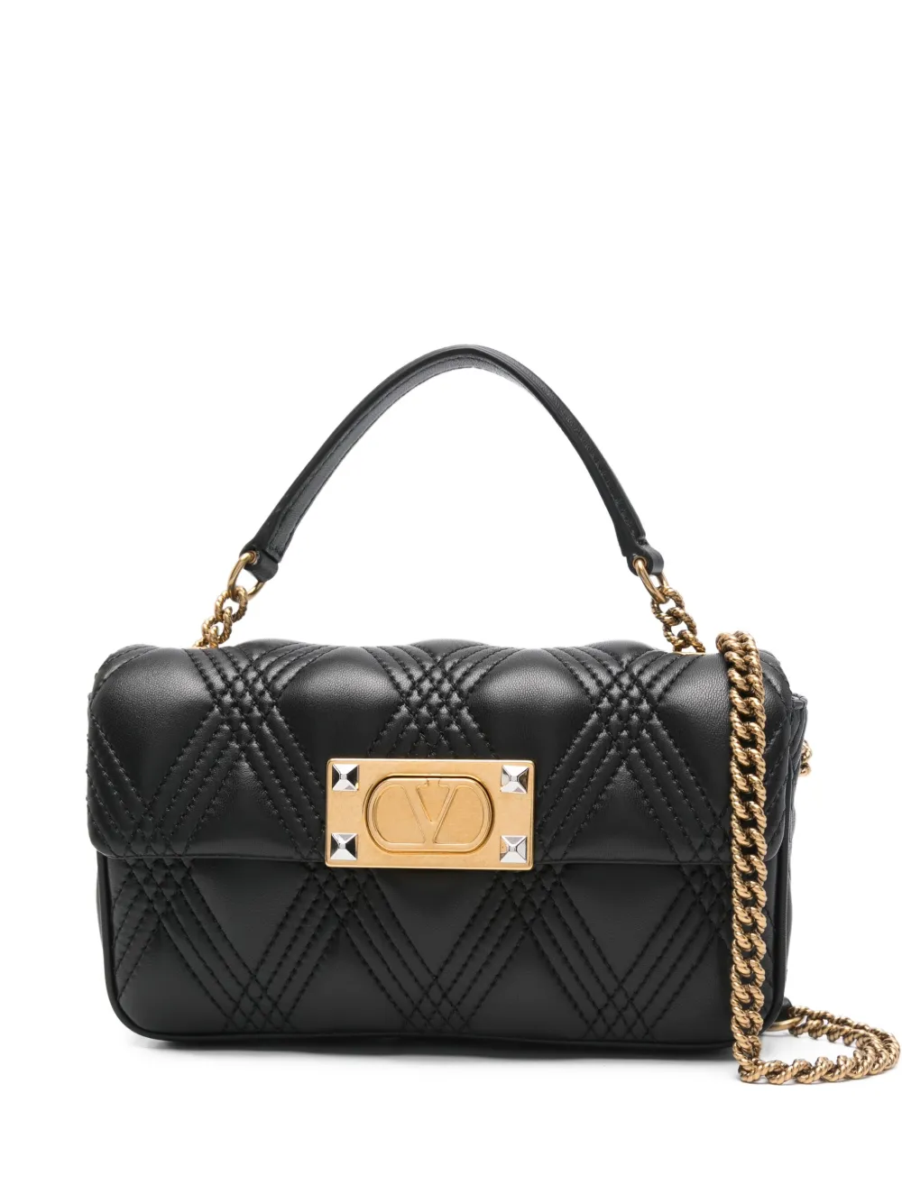 Valentino Garavani Kleine Quiltie 67 schoudertas Zwart