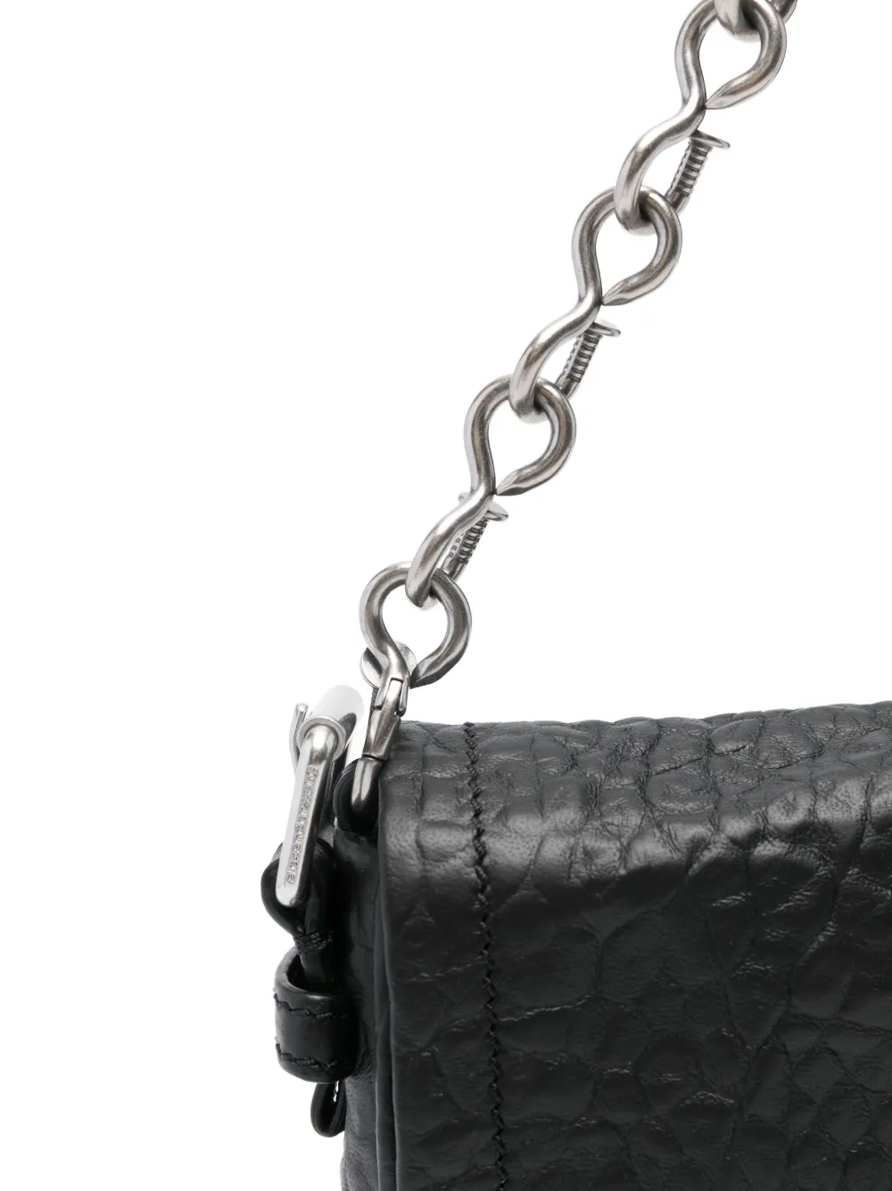 Alexander Wang Medium Ricco Crushed Leather Shoulder Bag In Black