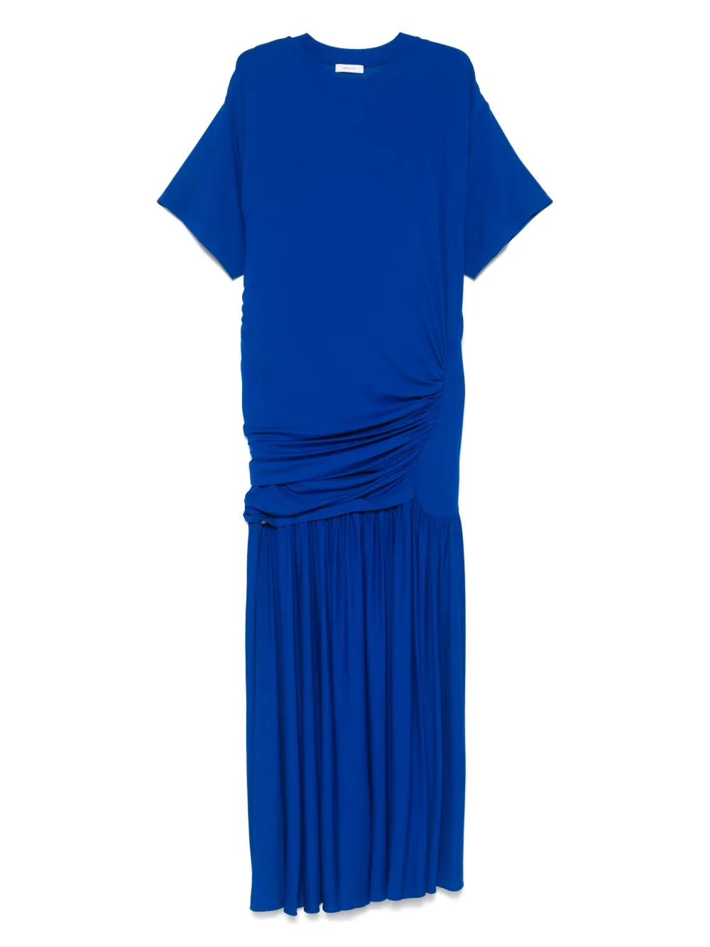 drop-waist draped midi dress
