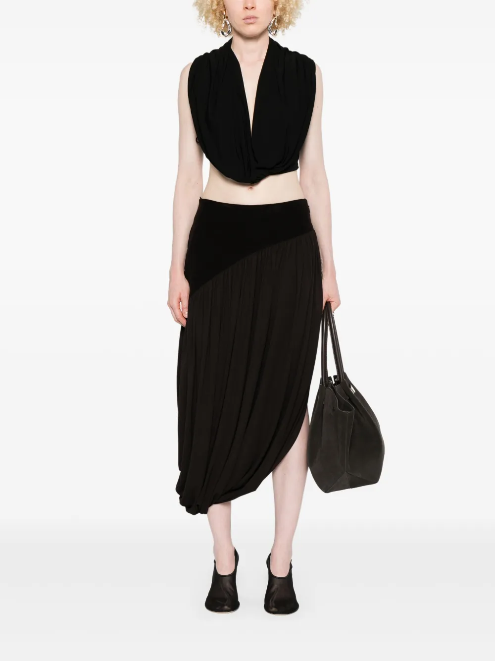 Ferragamo satin midi skirt - Bruin