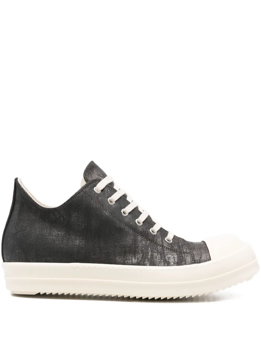 Rick Owens DRKSHDW metallic denim low-top trainers Grijs