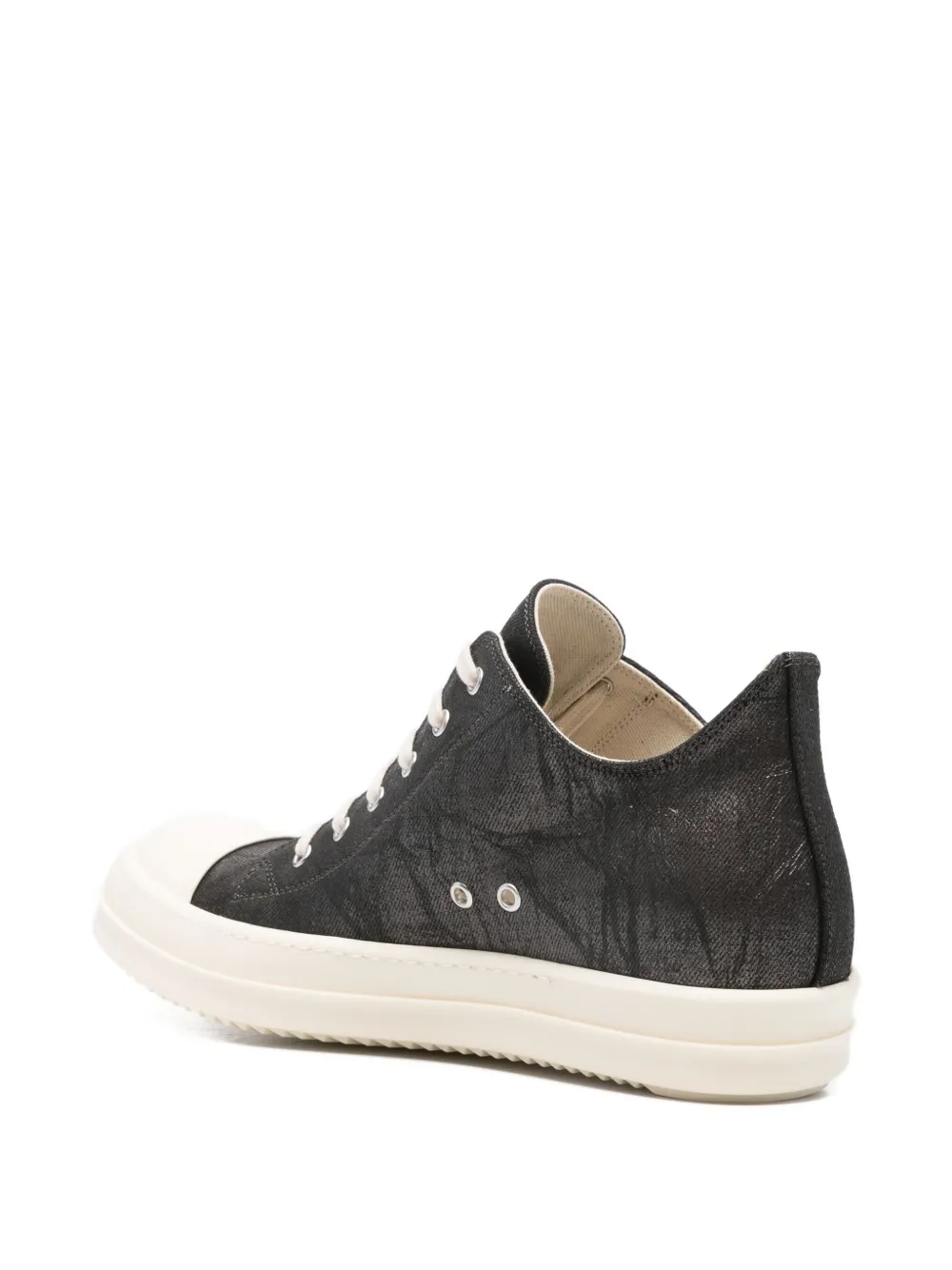 Rick Owens DRKSHDW metallic denim low-top trainers Grijs