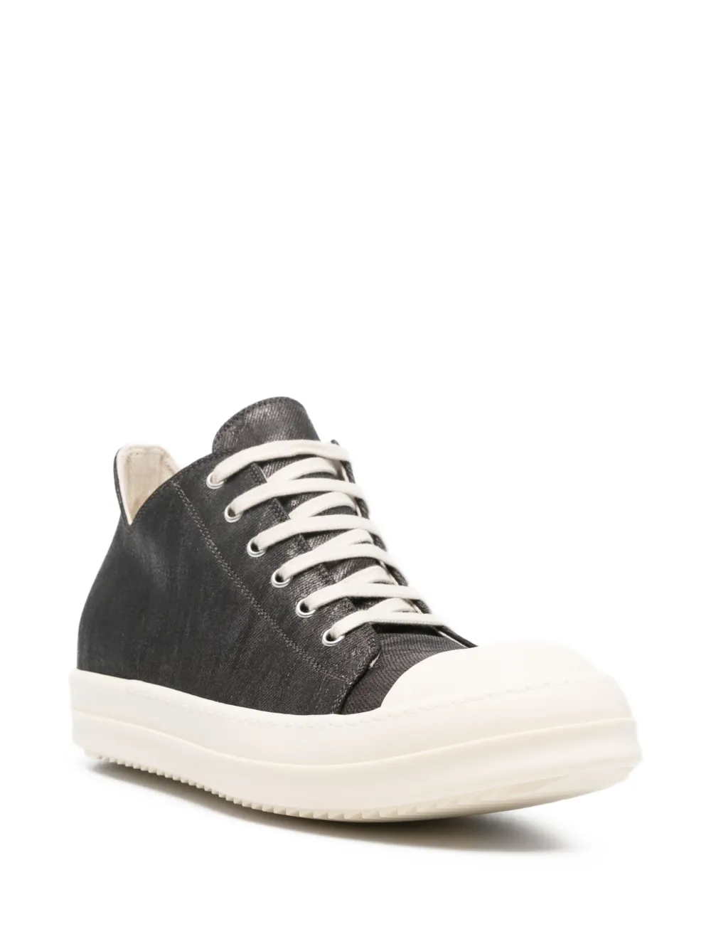 Rick Owens DRKSHDW metallic denim low-top trainers Grijs