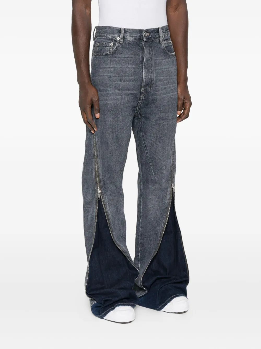 Rick Owens Drkshdw Bolan Banana Zip-detail Jeans In Gray