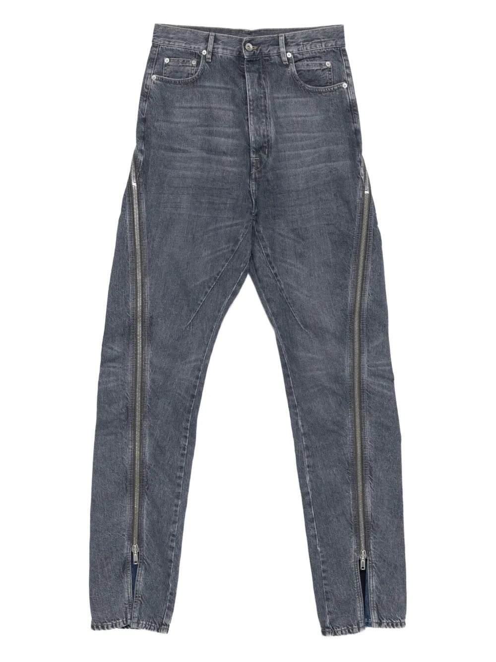 Rick Owens Drkshdw Bolan Banana Zip-detail Jeans In Gray