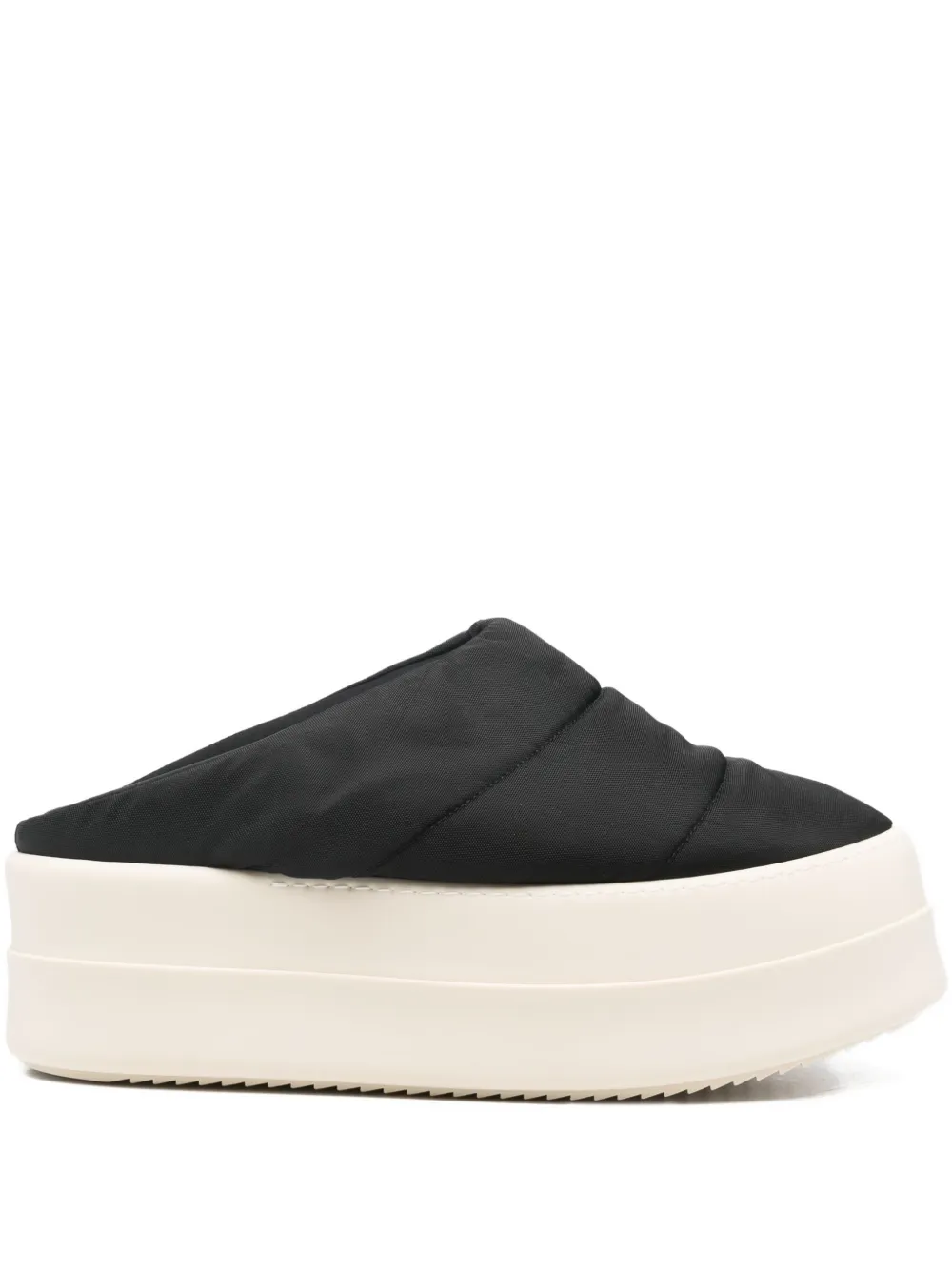 Rick Owens DRKSHDW Gewatteerde slippers met plateauzool Zwart