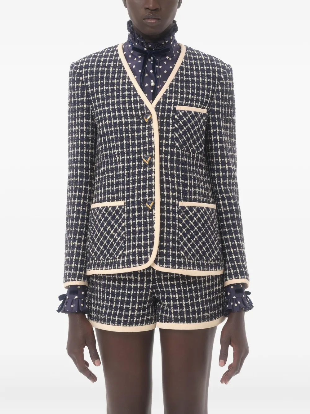 Valentino Garavani Bouclé blazer Blauw