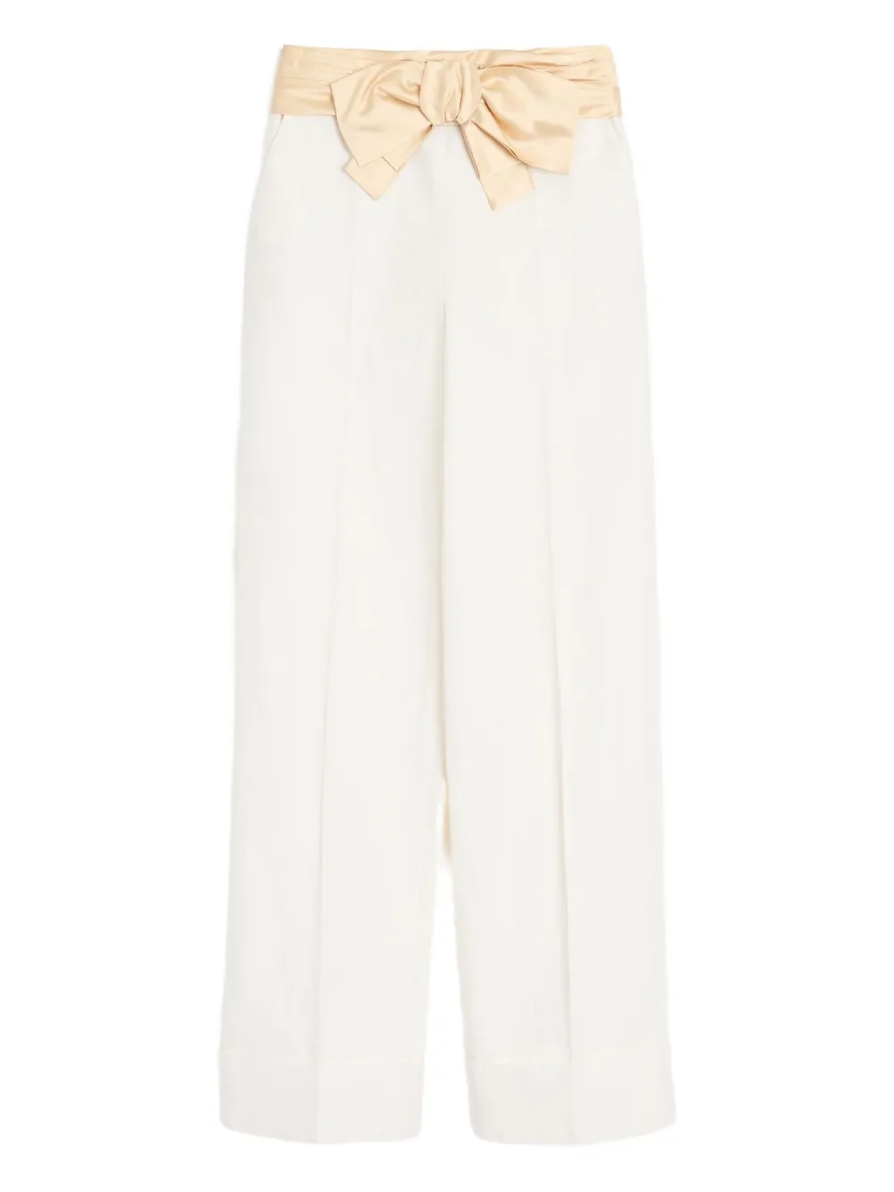 Valentino Cotton-linen Straight-leg Trousers