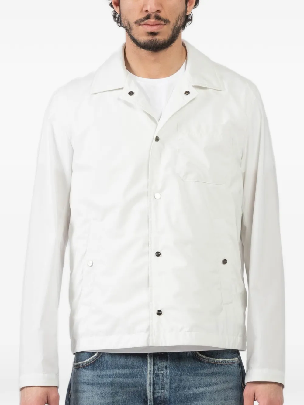 Herno button flap pocket jacket - Bianco