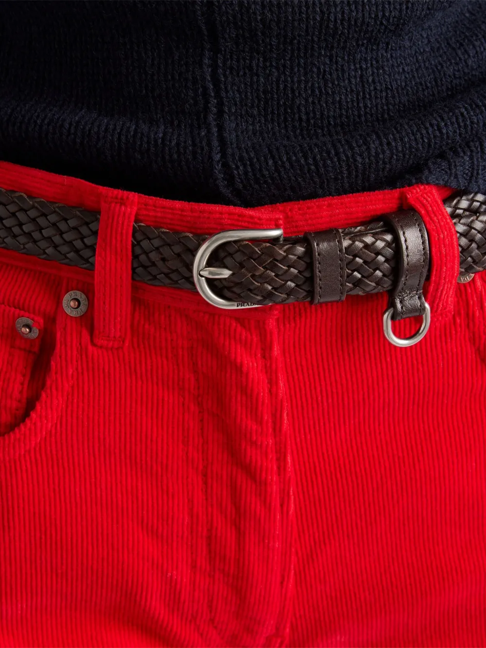 Prada Gevlochten riem Bruin