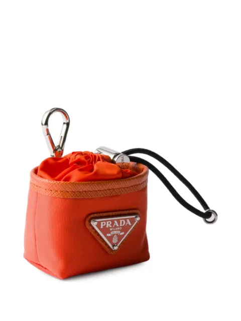 Prada logo-triangle bag charm