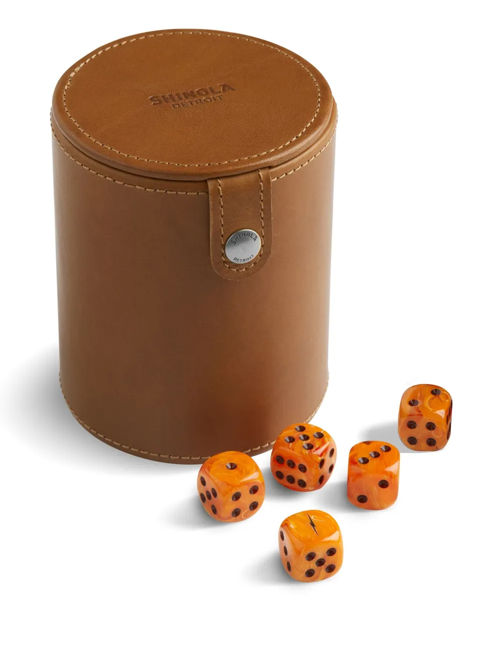 Shinola leather dice cup | Brown | Image 1