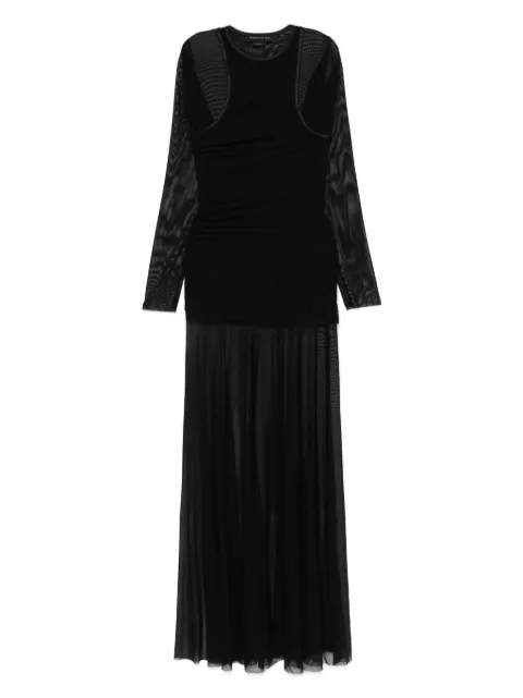 FEDERICO CINA vestido midi traslúcido a capas