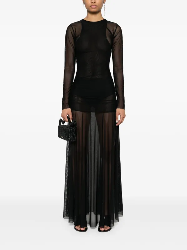 Federico Cina Sheer Layered Maxi Dress - Black