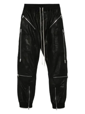 Rick Owens ジップディテール レザーパンツ | ブラック | FARFETCH JP