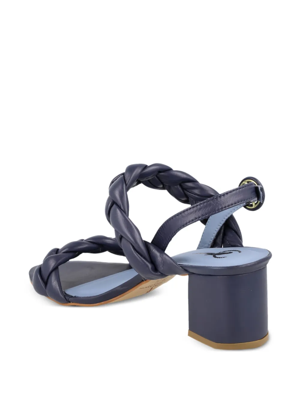Blue Bird Shoes Sandalen met gevlochten bandje en blokhak Blauw
