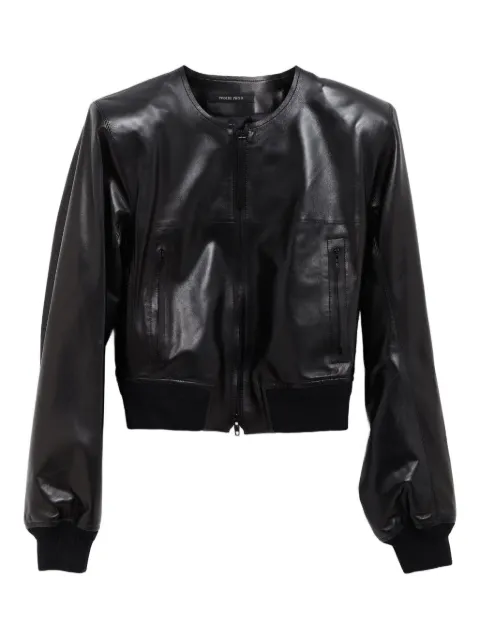 Phoebe Philo crew-neck leather jacket
