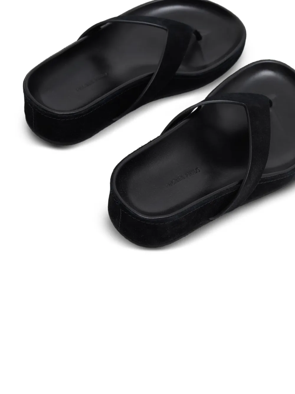 Phoebe Philo leather flip flops Black