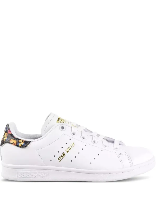 Adidas Stan Smith "White/Gold Floral" Sneakers | White | FARFETCH BH