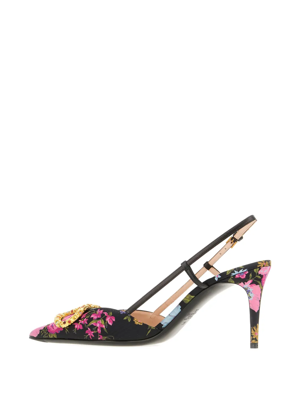 Valentino Garavani 80mm floral-print VLogo pumps Black