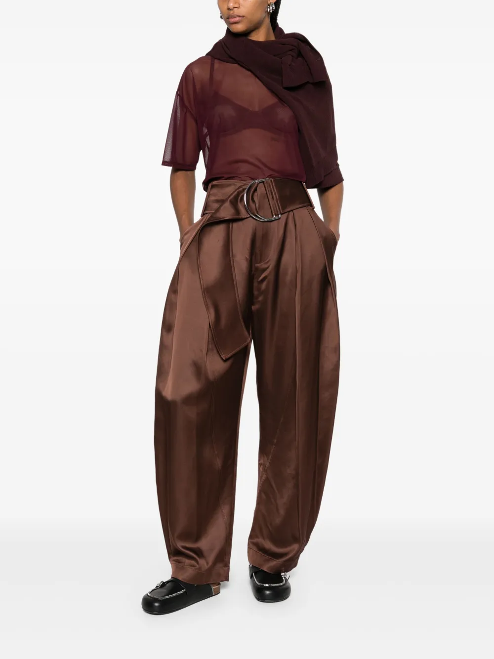JW Anderson Satijnen broek - Bruin