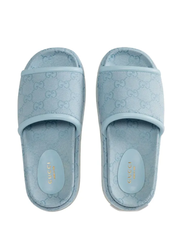 Gucci Clarice Slides | Blue | FARFETCH