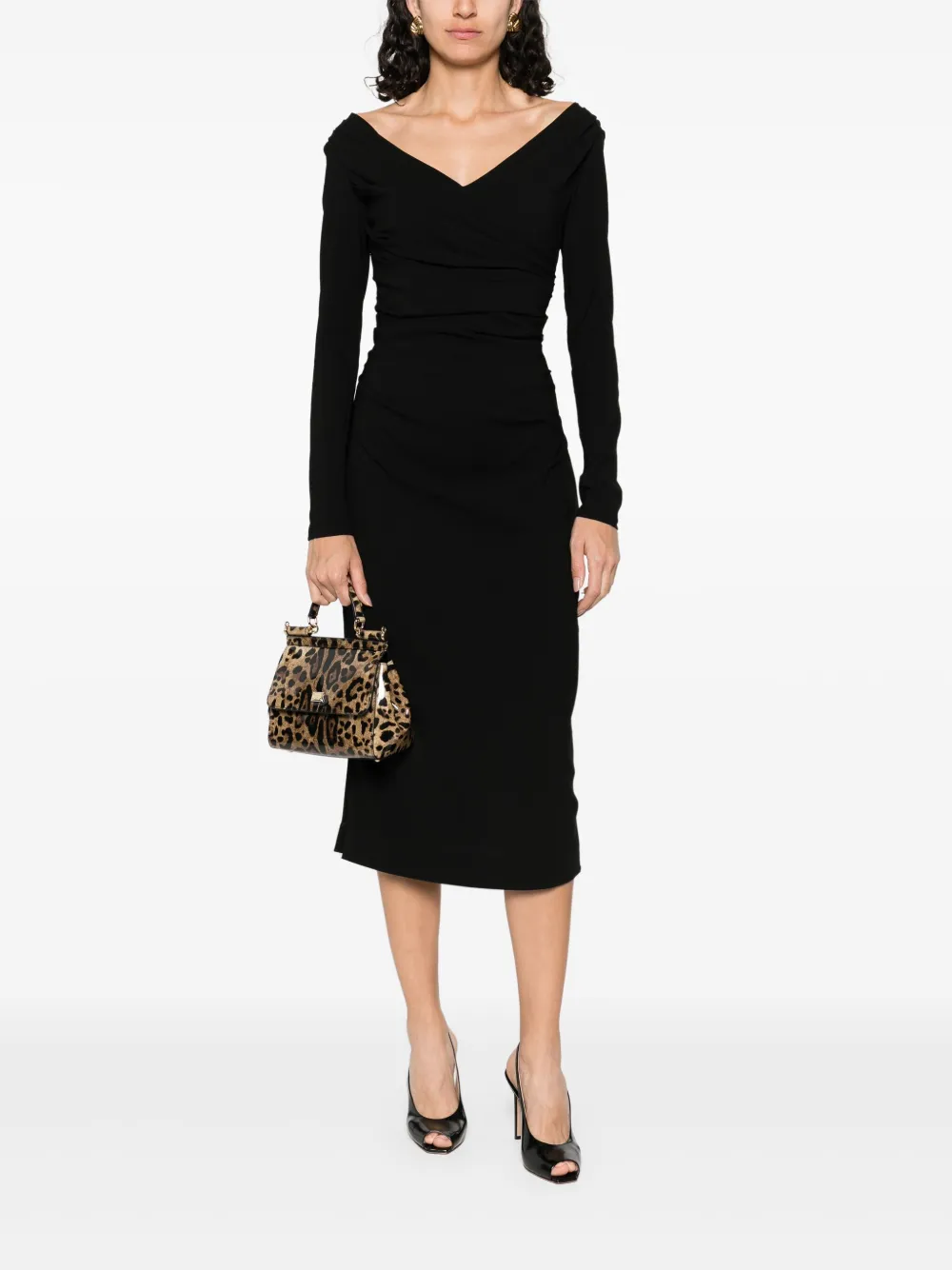 Dolce & Gabbana Jurk met V-hals - Zwart