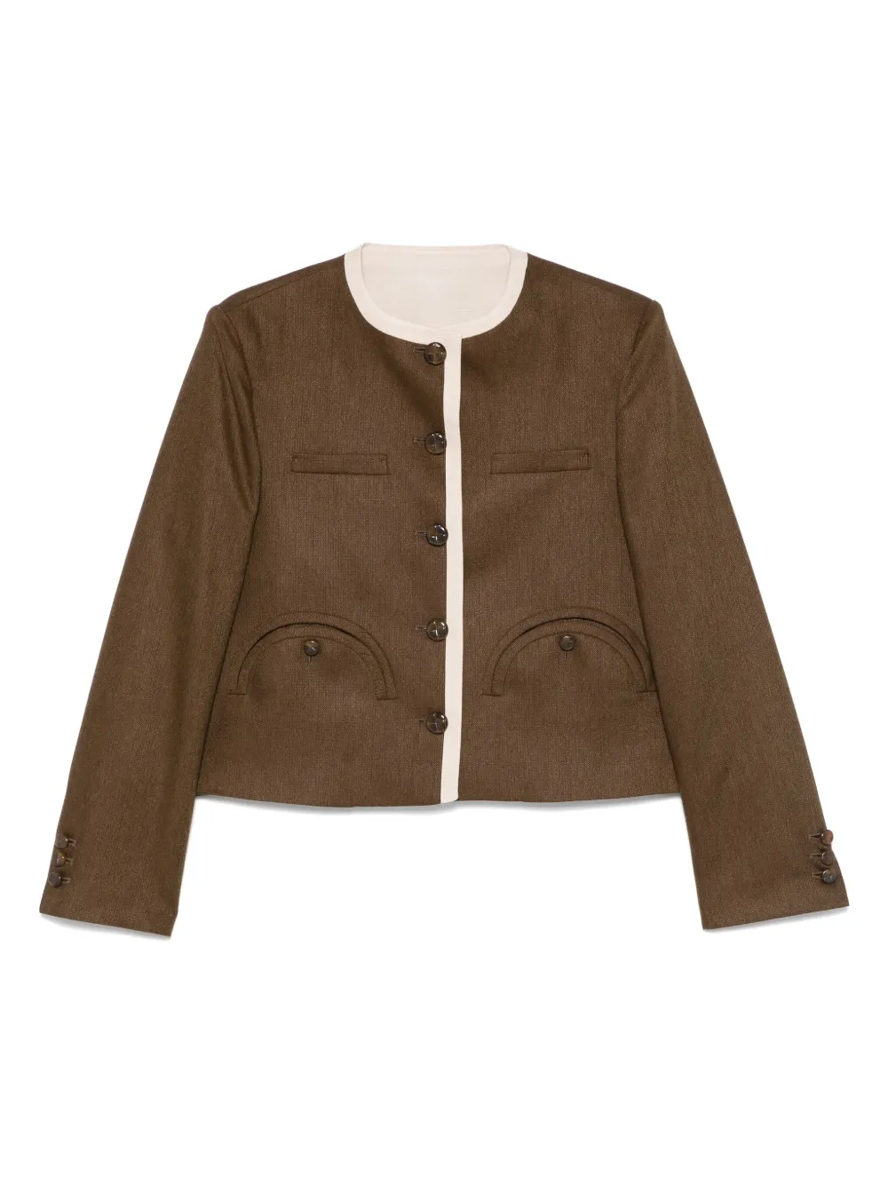Blazé Milano contrast-trim jacket | Brown | Image 1