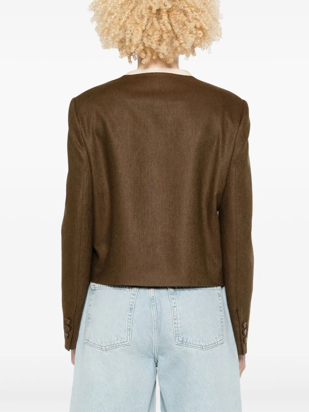 Blazé Milano Contrast-trim Jacket In Brown