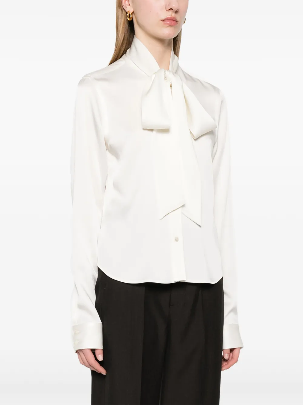Stella McCartney Blouse met strik Beige