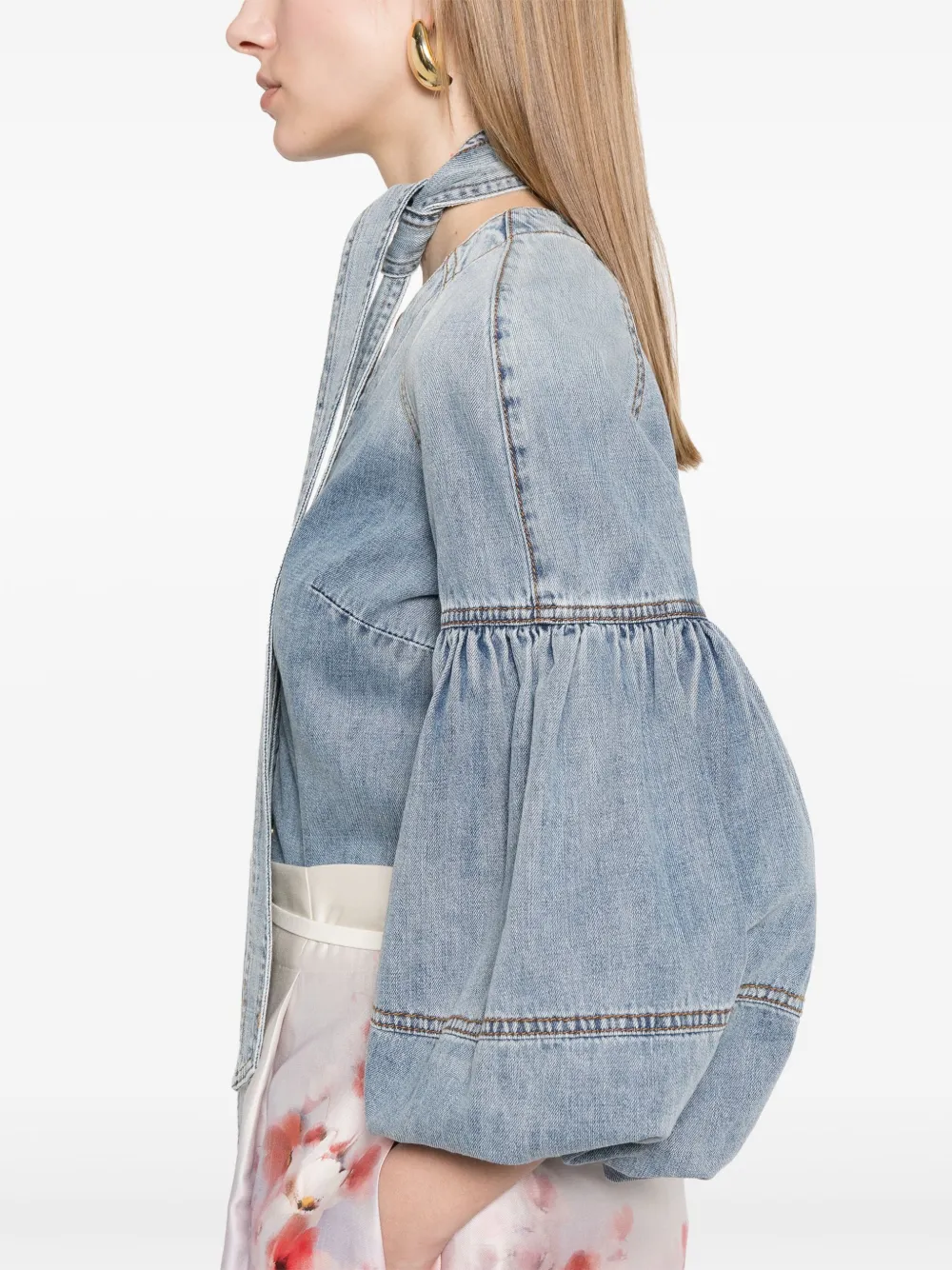 ZIMMERMANN Gestrikte denim blouse Blauw