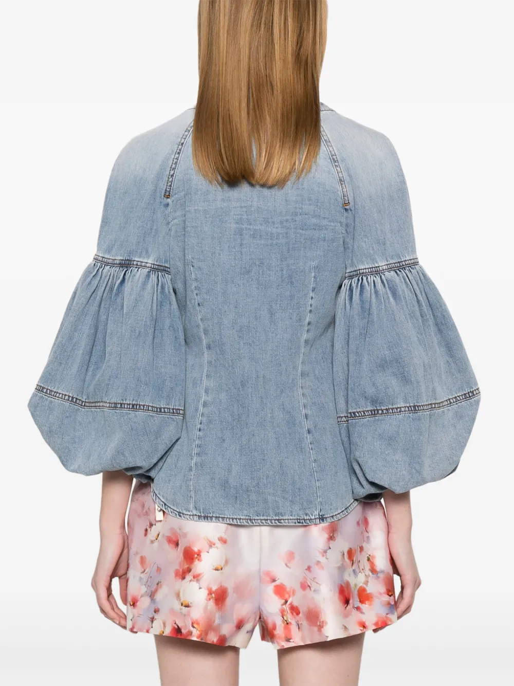 ZIMMERMANN Gestrikte denim blouse Blauw