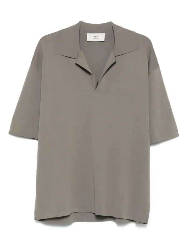 Ami Paris Knitted T-shirt in Grey
