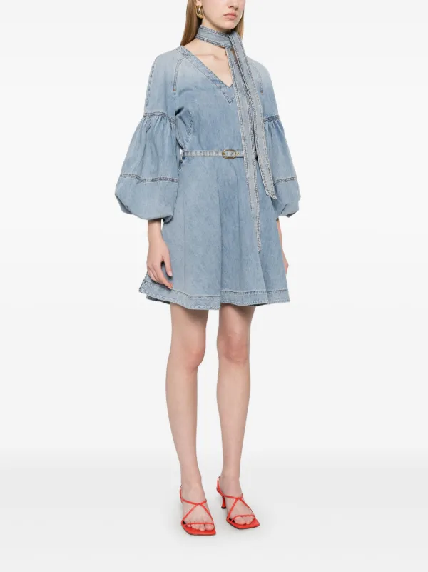 ワンピース ZIMMERMANN MINI DENIM DRESS WITH NECK TIES MINI DENIM DRESS WITH NECK TIES – Suit Negozi Row