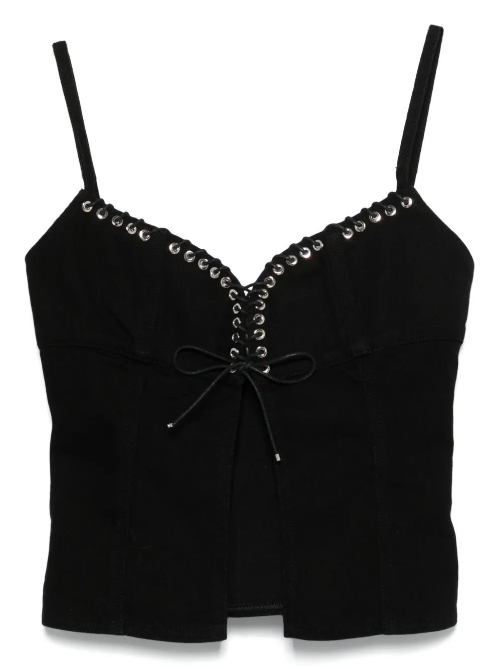 Ludovic de Saint Sernin New Eyelet Cleavage top Zwart