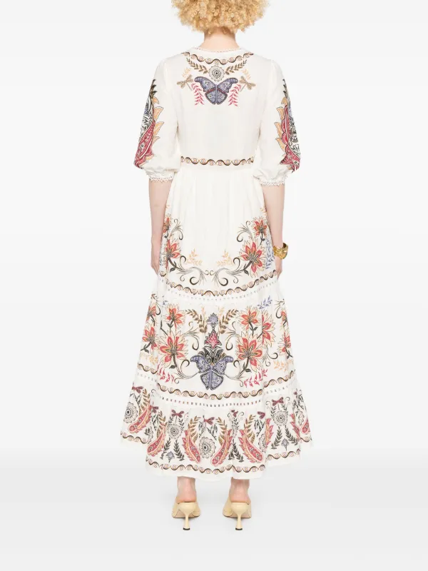 FARM Rio Boho Glam Maxi Dress | White | FARFETCH GE