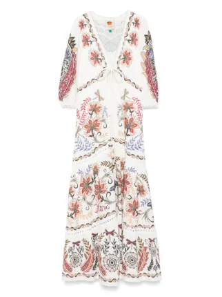 FARM Rio Boho Glam Maxi Dress | White | FARFETCH