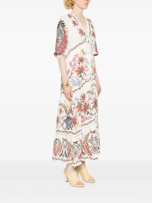 FARM Rio Boho Glam Maxi Dress | White | FARFETCH OM