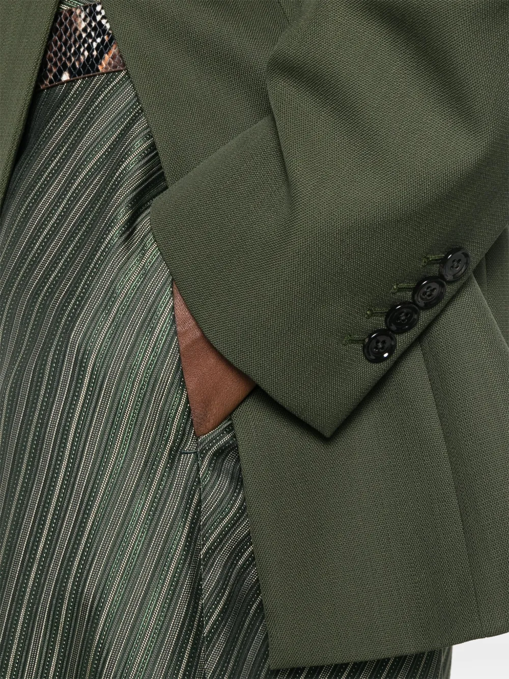 AMI Paris Blazer met split Groen