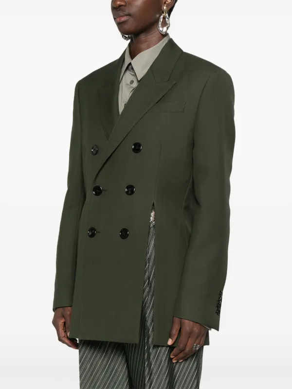 ジャケット AMI PARIS MAXI SPLIT BLAZER AMI Paris front-slits Blazer | Green | FARFETCH